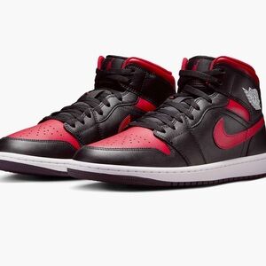 Red and black Air Jordan